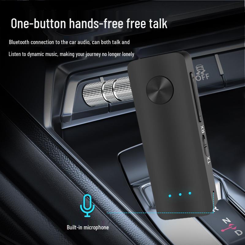 T66 AUX Bluetooth 5.0 Car Adapter: 2-in-1 Wireless Audio Receiver & Transmitter