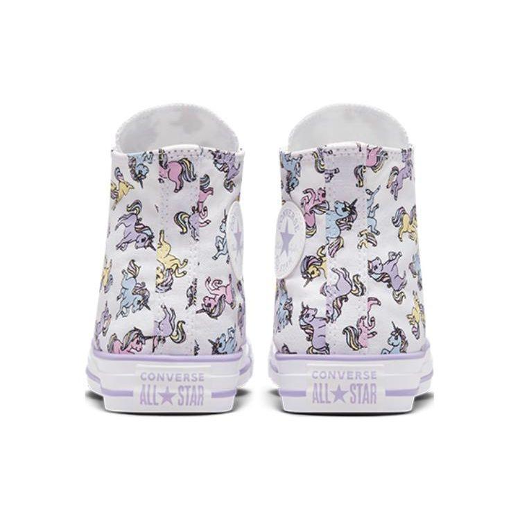 Converse Comfortable Durable Non-Slip Shock Absorbing High-Top Canvas Shoes Kids Sneaker Pink White A01674C