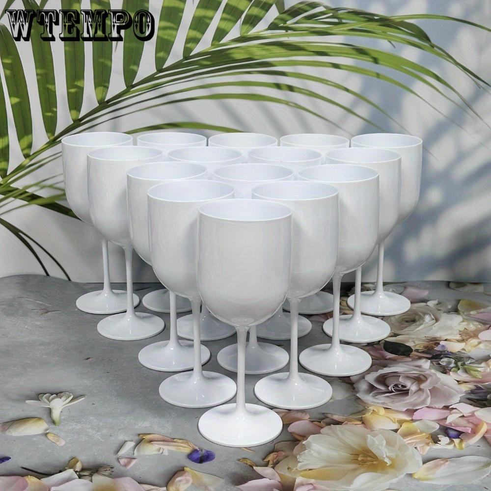 10pcs Plastic Wine Glasses Goblet Plastic Reusable Unbreakable Wine Cups for Bachelorette Wedding Bridal Shower Birthday Party Plastic Wine Cups Stem