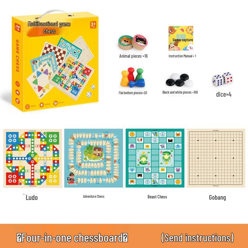 Mussels Portable Children s 14-in-1 Board Game Set