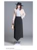 Women's High-Waisted Tweed Midi Skirt - Winter 2025 Slim Fit with Back Slit