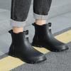 New anti slip and waterproof rain shoes for men, fashionable short tube autumn and winter cotton rain boots, work boots, rubber