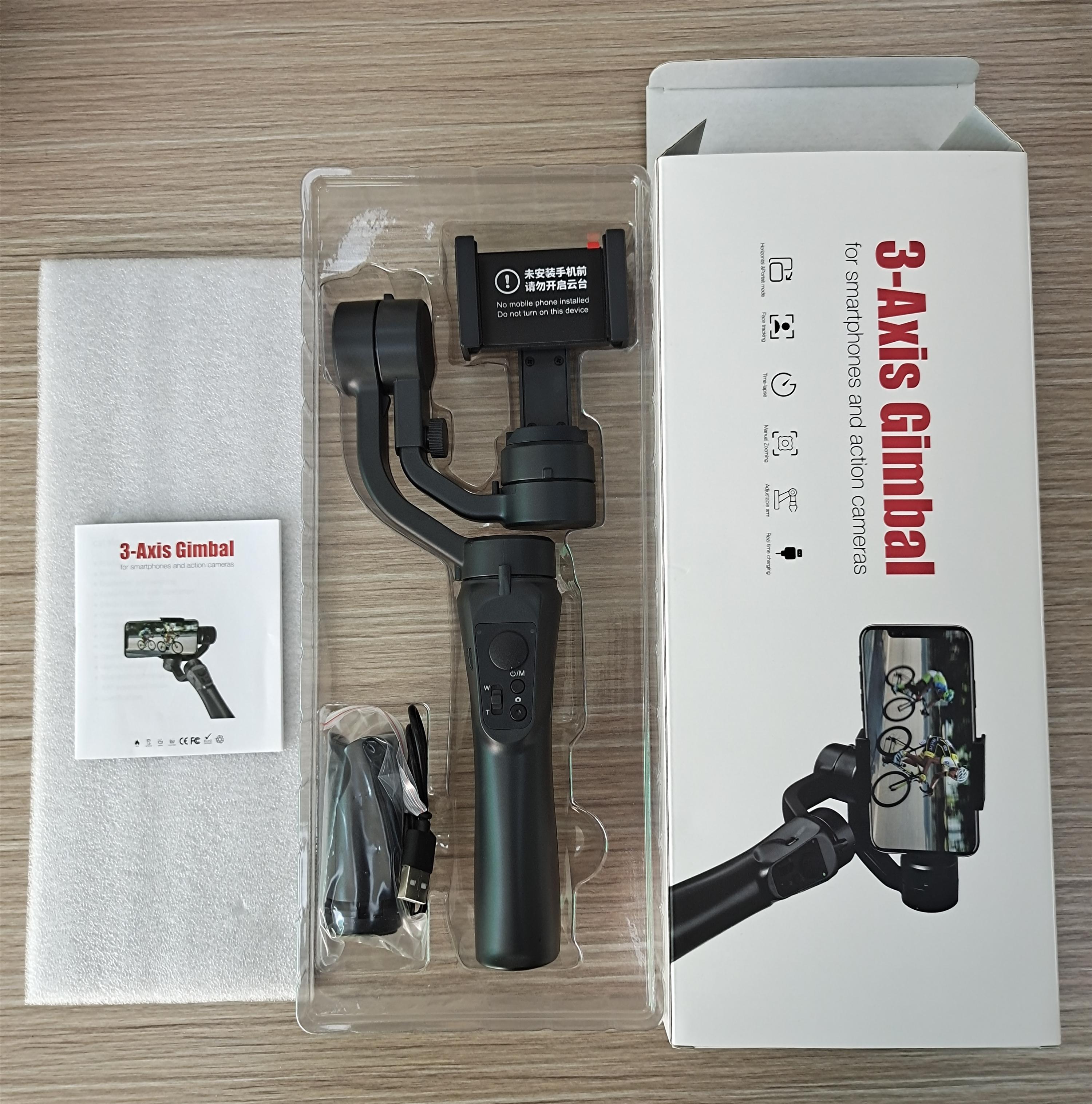 Manufacturing 3 Handheld Gimbal Stablilizer Phone Travelling Gimbal Stabilizer Phone Gimbal Head with Mini Tripod F6