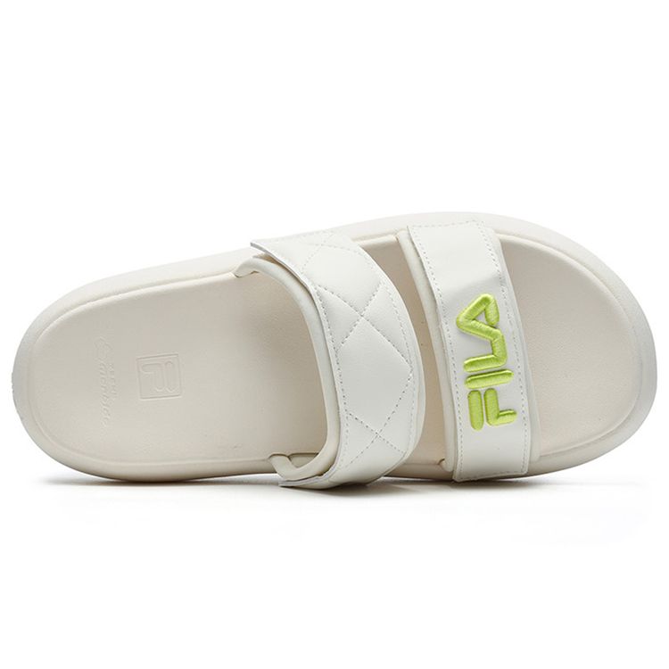 Fila Donut Thick Sole Casual Velcro Antibacterial Slide Sandals Women Sandals Off-White F12W221503FGB