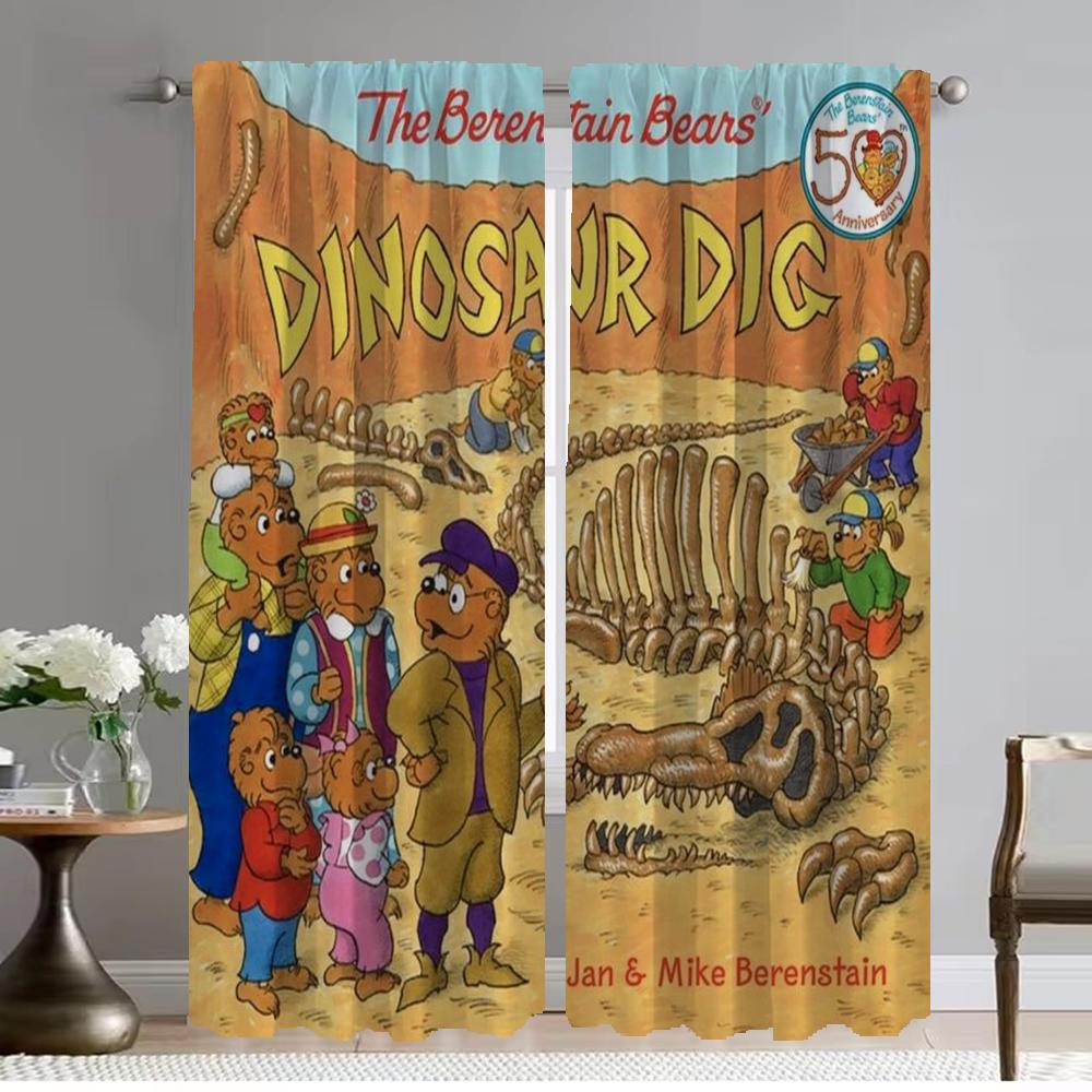 Berenstain Bears Blackout Curtain for Room 2 Panel Curtains Child Room Tulle for Bedroom Home Interior Curtains Shades Partition