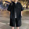 Men's Quick-Dry Outdoor Two-Piece Set: Lapel Short Sleeve Shirt & Loose Shorts