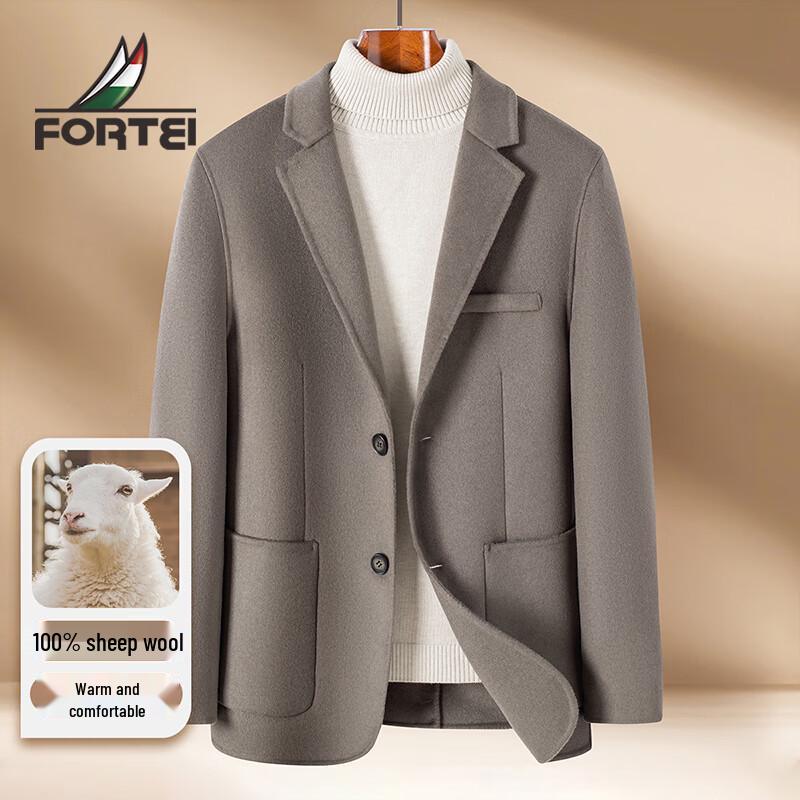 Men's 100% Wool Double-faced Lapel Coat