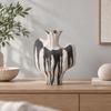 Organic Silhouette Flower Vase Asymmetrical Hand-Painted Textured