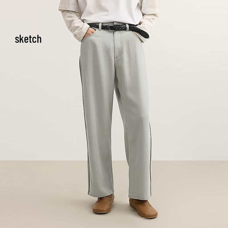 

CROQUIS Men s 2025 Spring Patterned Lyocell Loose Straight Leg Pants XL