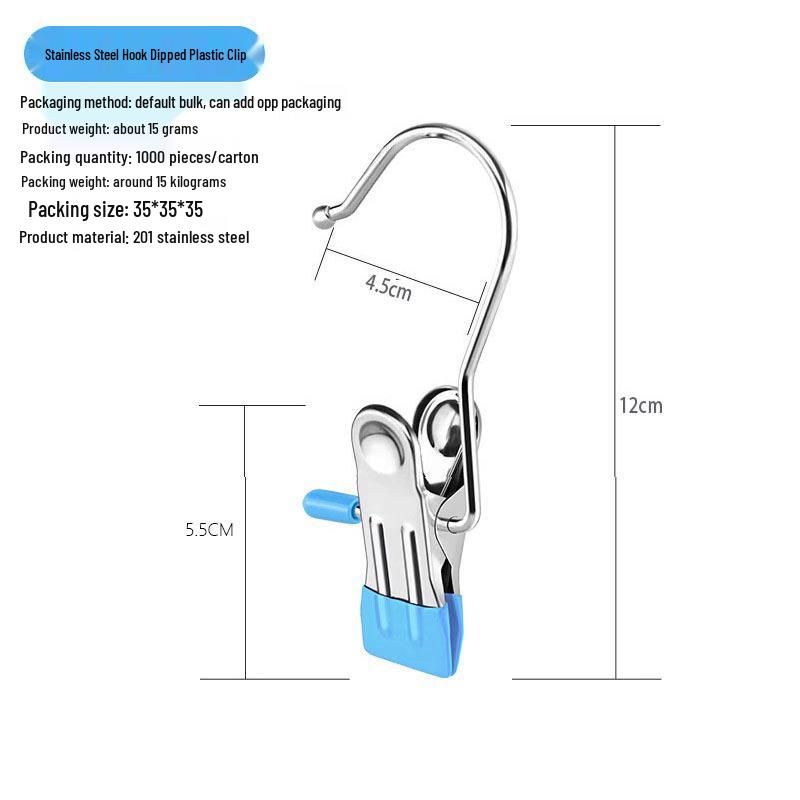 Stainless Steel Windproof Hanger with No-Mark Clips for Hats, Pants, and Socks