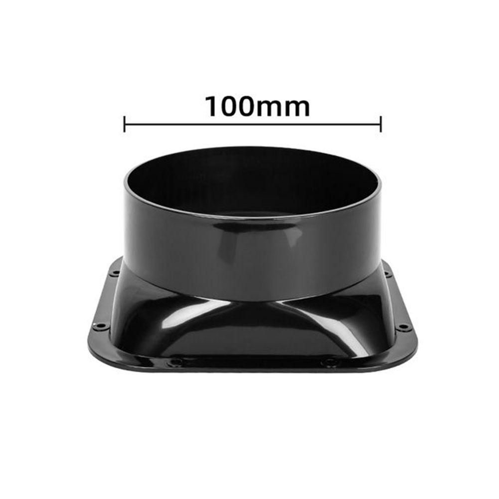 Vents Parts Duct Connector Kitchen ABS Plastic Black For 100-300mm Dia Hose Check Valve Square Flange Wind Resistance