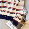 Autumn/Winter 2025 Korean Chic Loose Striped Knit Cardigan for Women