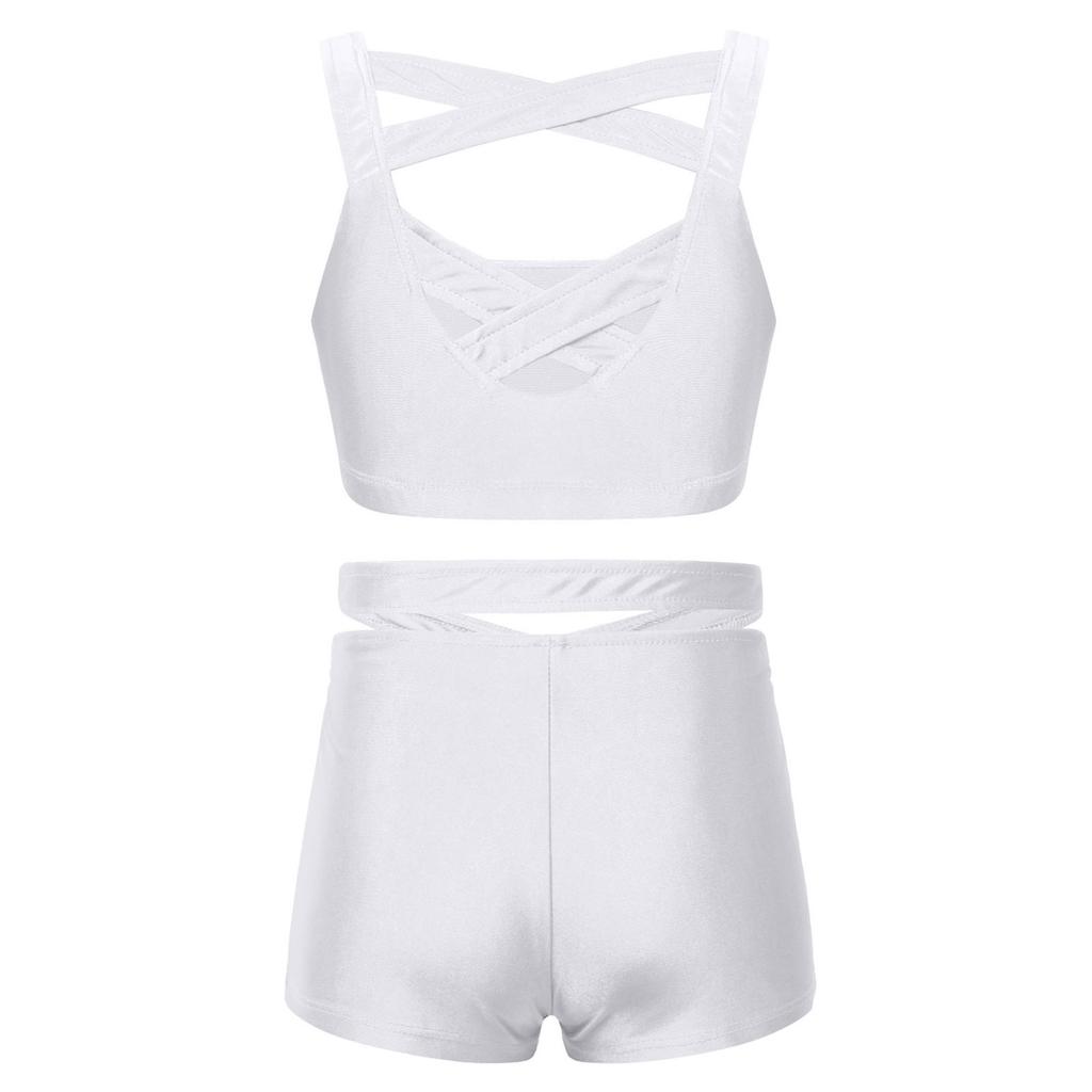 Hansber Kids Girls 2 Piece Workout Outfits Crop Top with Harem Pants Gymnastics/Hip Hop Dance/Running Clothes Sets Hansber Kids Girls 2 Piece Workout Outfits Crop Top with Harem Pants Gymnastics/Hip Hop Dance/Running Clothes Sets