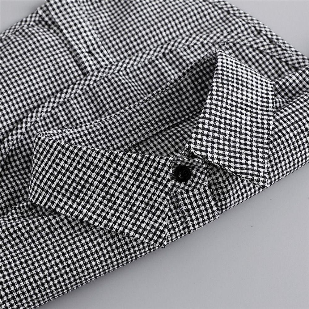 Detachable Lapel Half Shirt Houndstooth Adjustable Neckline Simple Plaid Fake Collar  Female