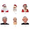 Halloween Mask Party Wrinkled Latex Mask Party Dress Up Supplies Christmas Grandfather Hat Mask Full Face Headgear Mask