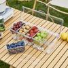 Fresh-keeping Transparent Fruit Storage Box Detachable 4/5 Grids Fruit Snack Container Double Layered Plastics Fruit Tray Party