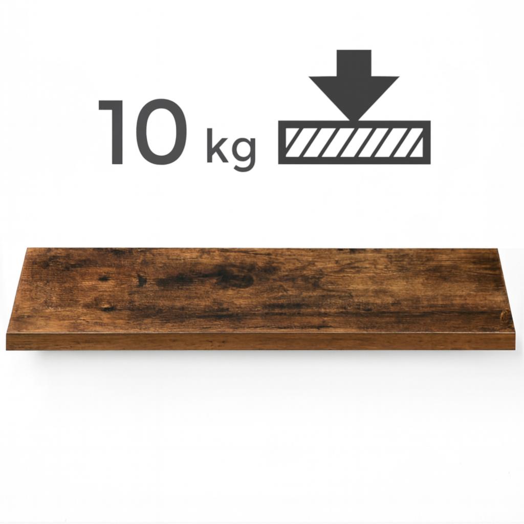Półka Ciemny Brąz Zestaw 2 Sztuki Na Ścianę Do Salonu Begryf 60X20X3,8