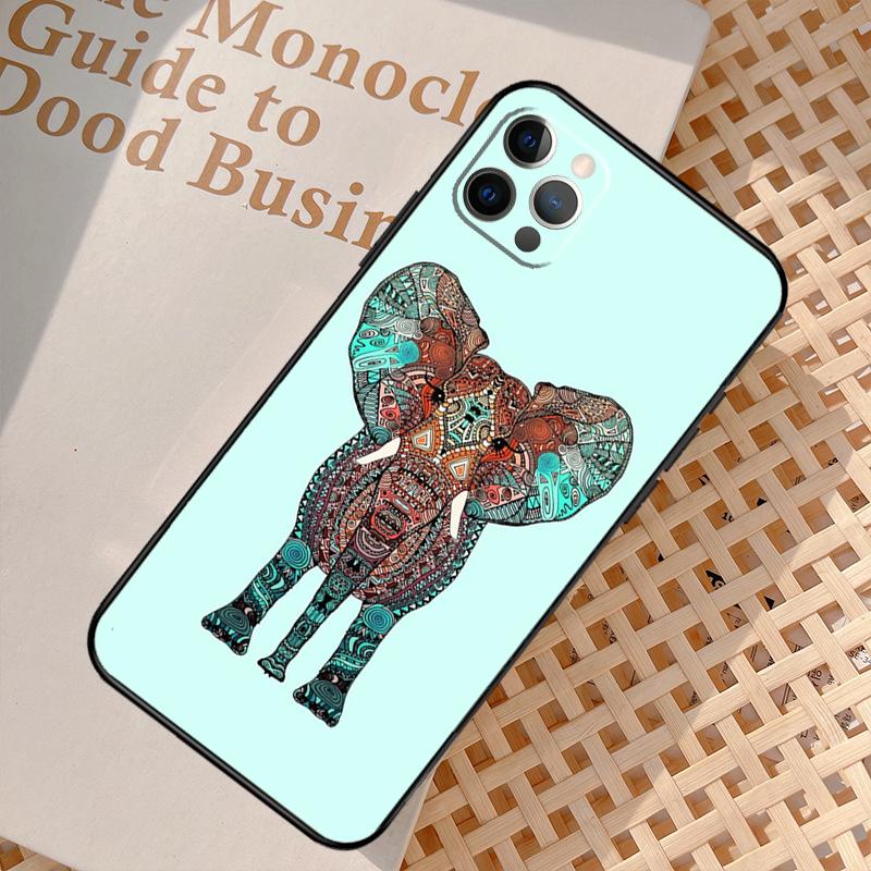 Totem Aztec Elephant Phone Case For iPhone 17 Air 16 14 13 12 11 15 Pro Max 12 13 mini 15 16 Plus 16e Cover Coque