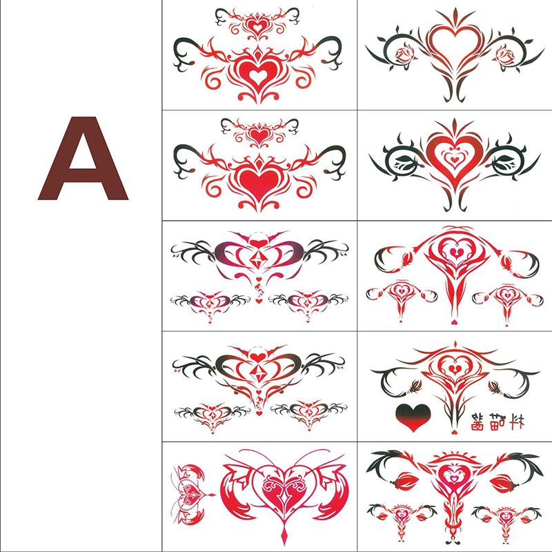 10Pcs  Sex Slut Queen Waterproof Temporary Tattoos Womb Fake Tattoos Stickers
