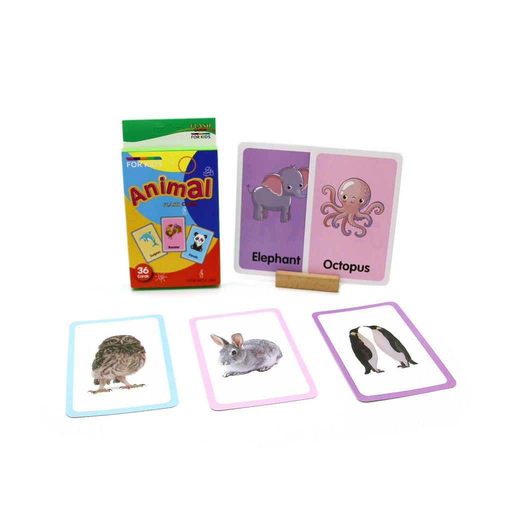 Tear-Resistant Animal Cognition Flashcards: Early Education Aids for Children