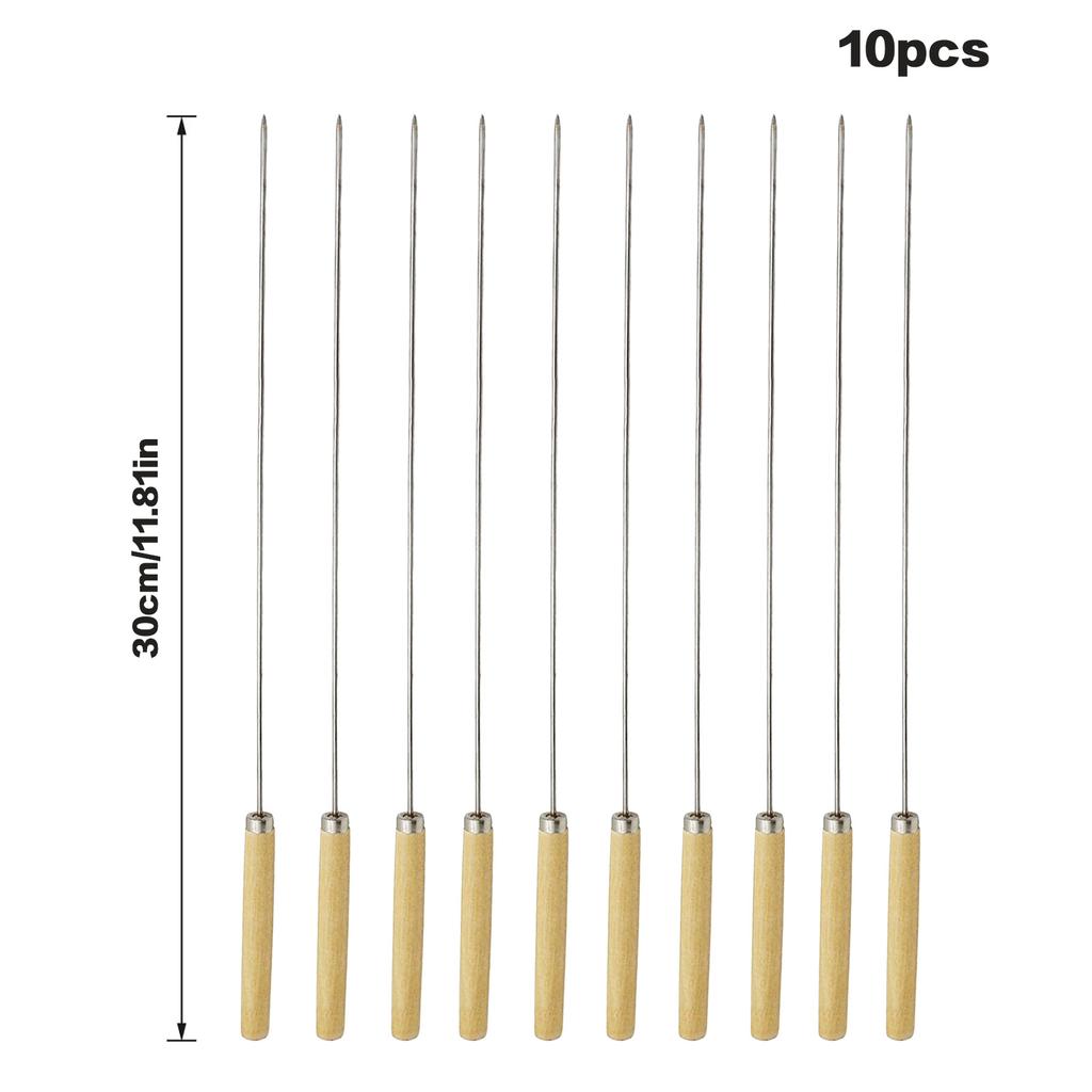 Reusable Stainless Steel BBQ Skewers Lightweight and Portable Grill Kabob Skewers Suitable for Camping  Team-Build
