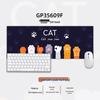 Tech Leather Healing Girl Large Mouse Pad with Cartoon Animal Design - Thick Keyboard and Wrist Rest Desk Mat