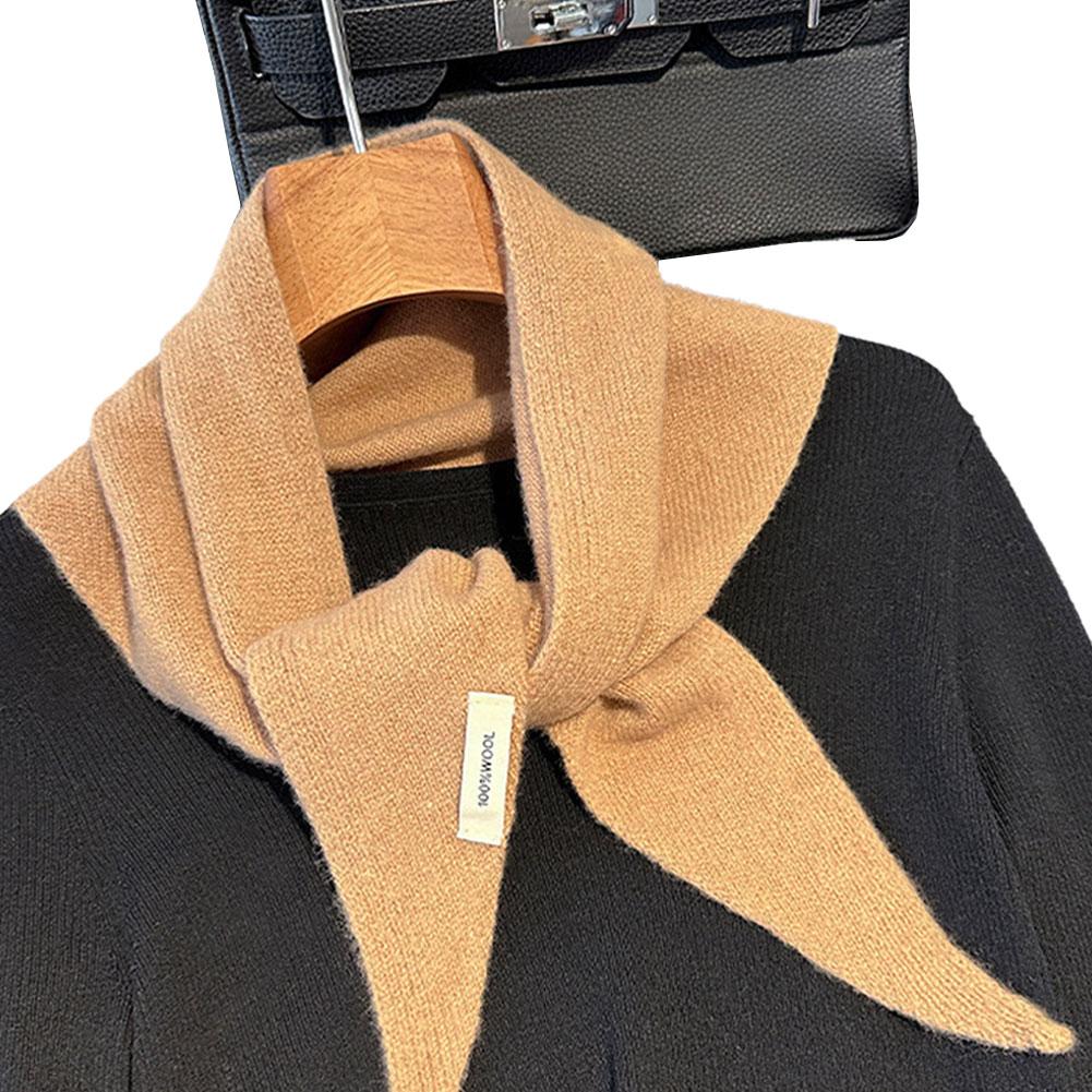 British Korean Triangle Scarf Niche Wool Triangular Scarf Women Headscarf Knitted Scarf Multi-functional Warm Knitted Scarf