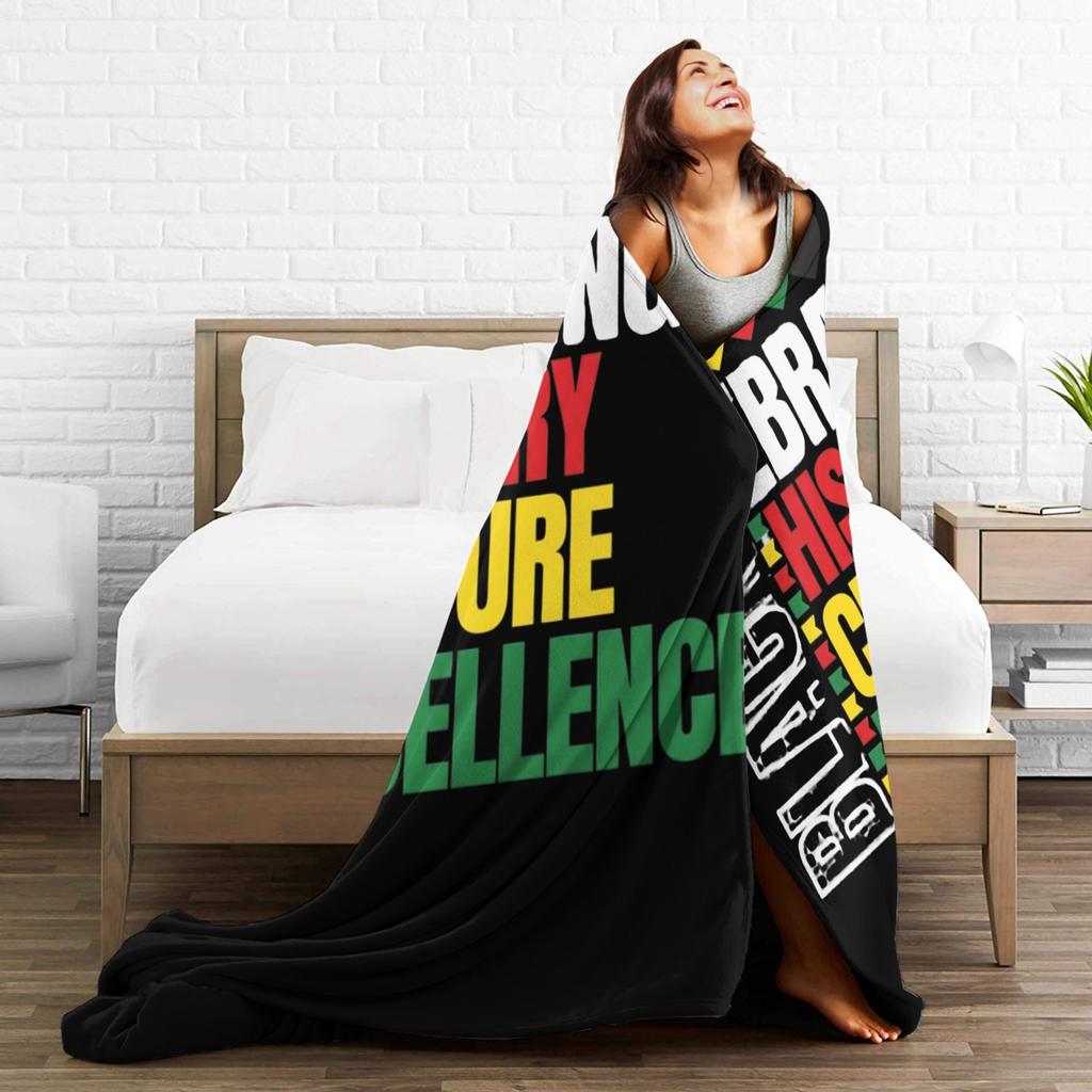 Black History Blanket Flannel Vintage Soft Throw Blanket for Home All Season