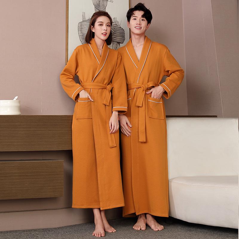 All-Season Cotton Bathrobe for Men and Women, Hotel-Style with Logo