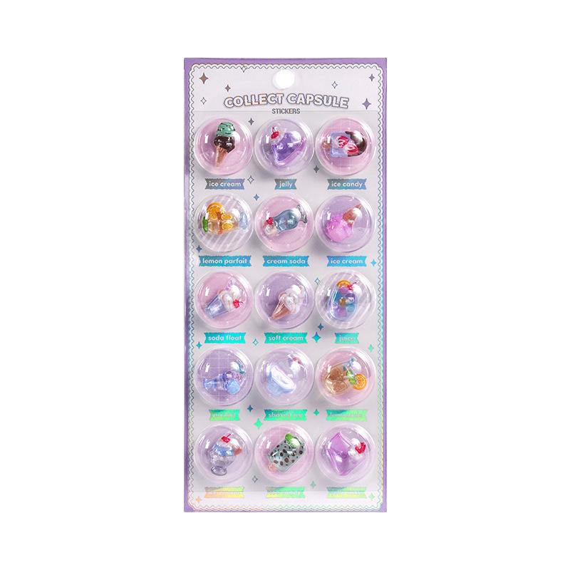 3d Collectible Bubble Stickers Kawaii Pvc Sticker Sheet Set For Kids Diary Journal Phone Decoration Scrapbook School Supplies