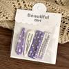 4-Pack Candy Cream Color Children's Water Drop Square Hair Clips Baby Bangs Clips Hairpins Girls' Hair Accessories Clips