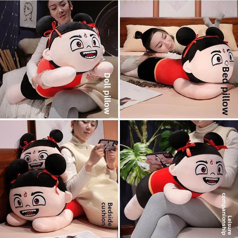 Nezha Cute Cartoon Plush Toy With Pp Cotton Filling For Home Or Bedtime