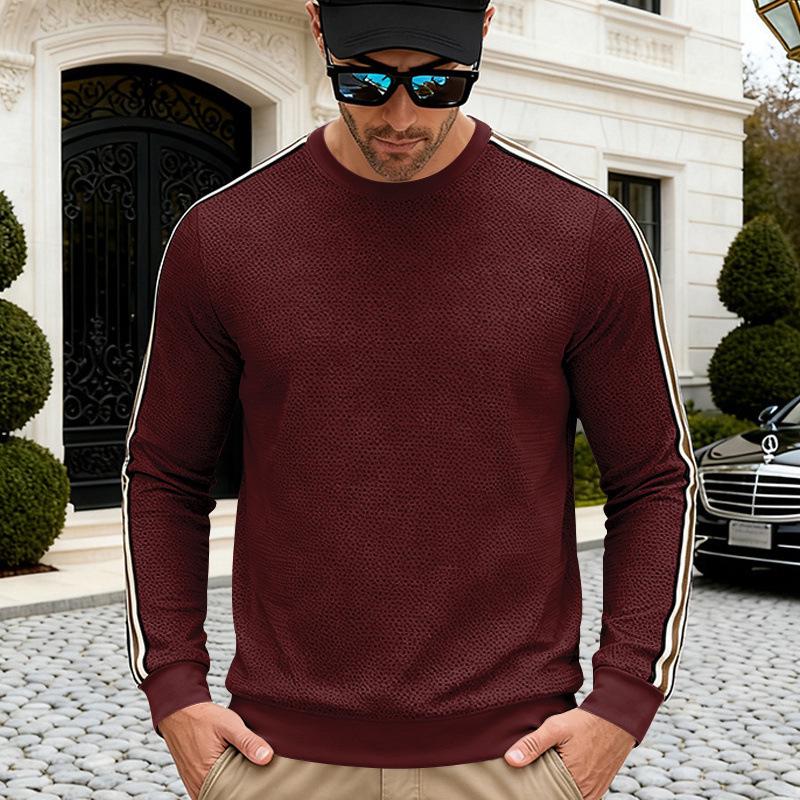 Felpa leggera casual con scollo rotondo e color block da uomo per primavera/autunno