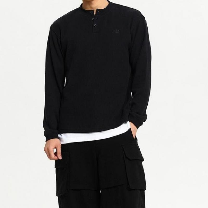 New Balance Vaflové tričko s dlouhým rukávem a výstřihem Henley mT43514men