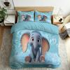 Cute Animal Elephant 2 Pcs Duvet Cover Set and Pillowcase 75*50cm,Cartoon Animal Bedding with Hidden Zipper for Boys,Girls Teens