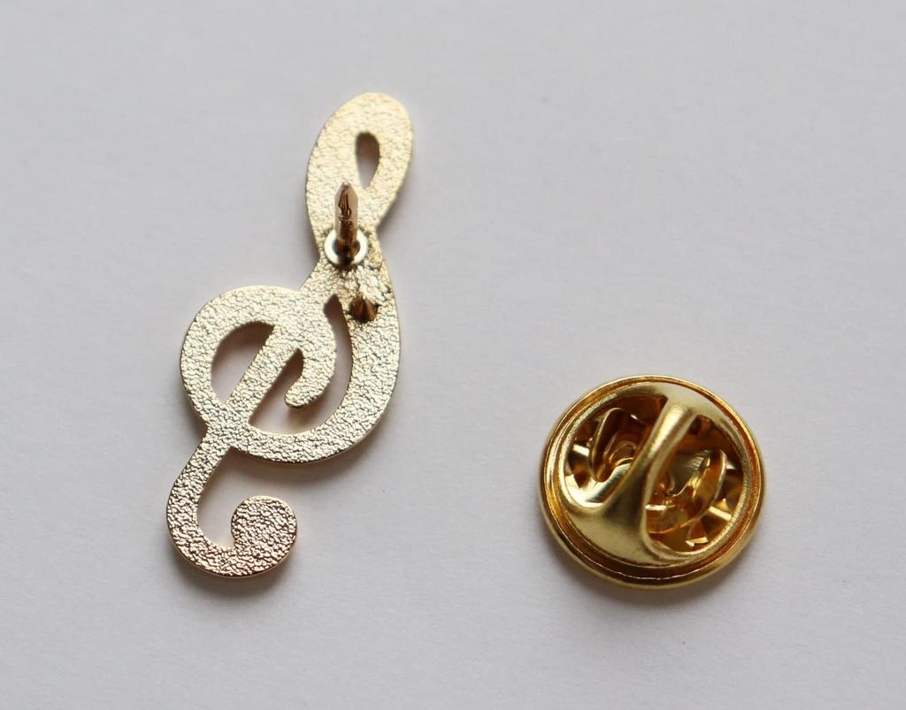 Treble Clef Pin Musical Symbol Design Pin Gold Badge, Badge,