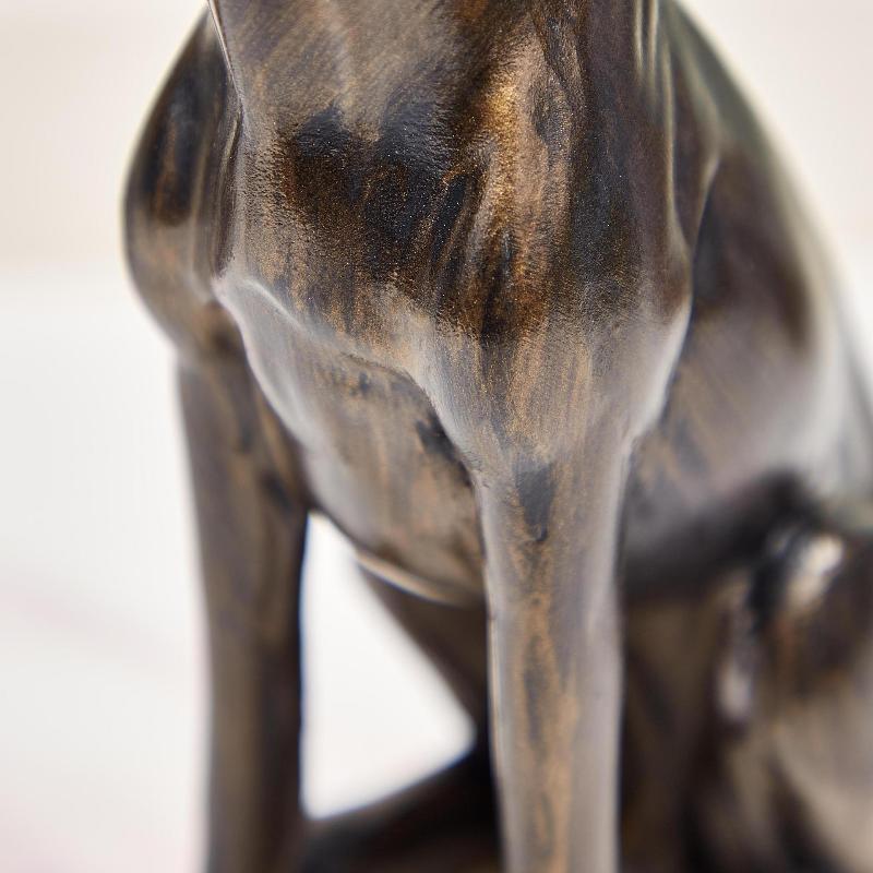 Antique Bronze Vintage Greyhound Dog Statue Resin Animal Figurine for Anniversary Gift Living Room Home Decor Accent