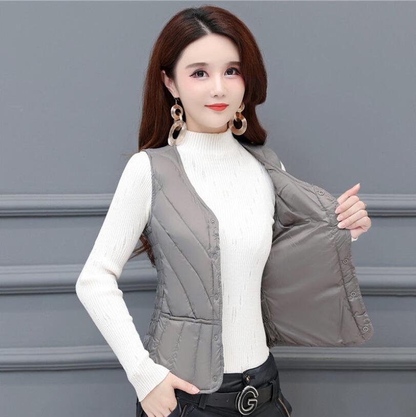 Winter Down Cotton Vest Women Thick Velvet 2025 New Lightweight Slim Short Inner Wear Warm Inner Tank Top Mother Waistcoat Thick