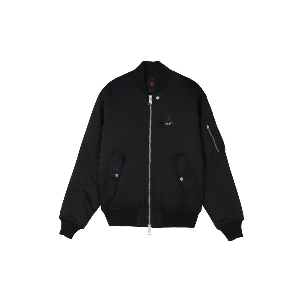 Jordan Essentials Alphabet Logo Embroidered Long Sleeve Jacket Men Outerwear Black DV7613-010