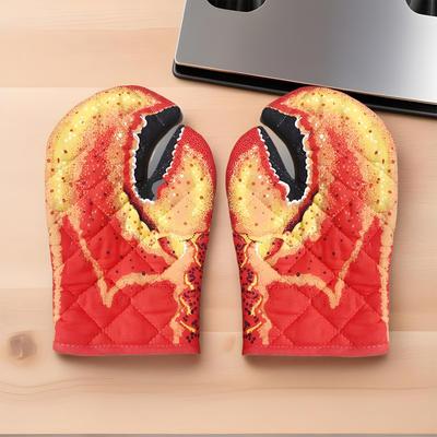Kreeftenklauw Ovenwanten Schattige Krabklauw Keukenhandschoenen Magnetronhandschoenen Antislip Hittebestendige Keukenhandschoenen voor BBQ Koken