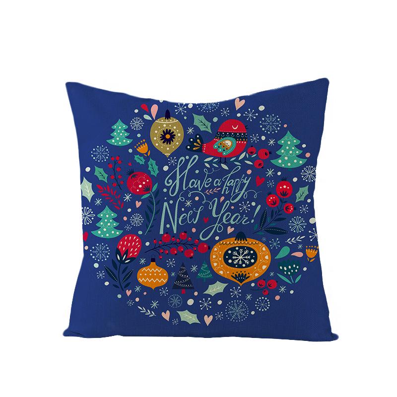 Christmas Polyester Pillow Cover Cartoon Digital Print Cushion Cover New Home Decoration Cushion Cover