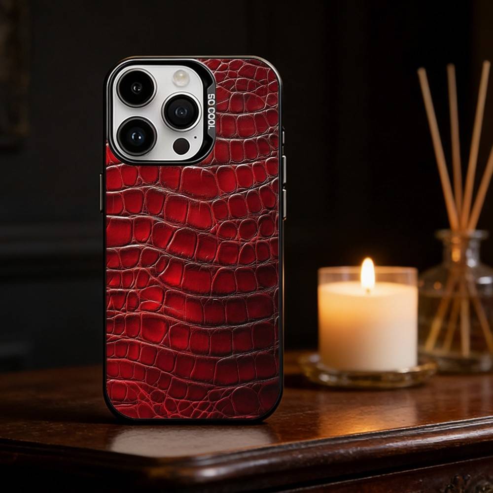 Crocodile Skin Phone Case Color Silver Shell For IPhone 17 16 15 14 13 12 11 Pro Max Plus