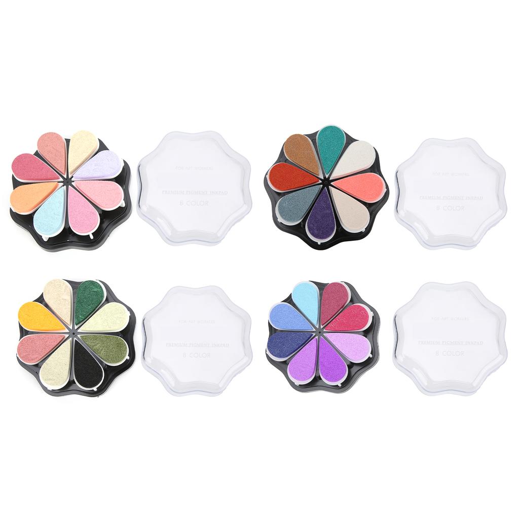 Stamp Pad Petal Shape Finger Creativity Ink Pad for DIY HandMade Office Supplies