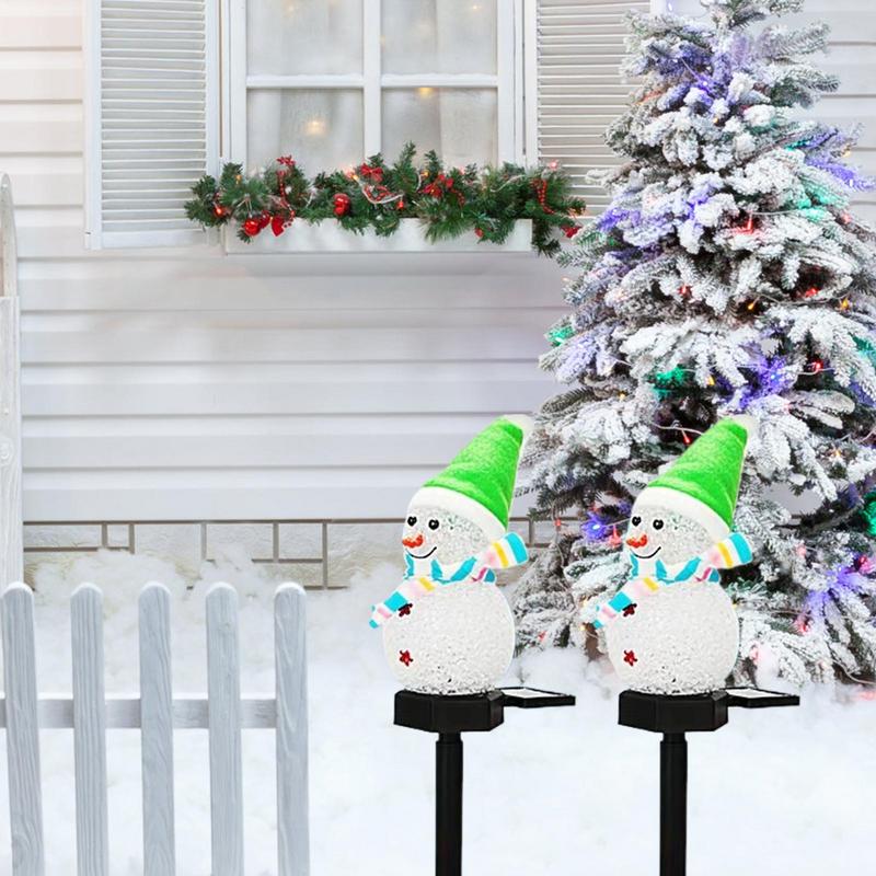Christmas Snowman Solar Stake Lights Solar Powered Snowman Lights Waterproof Solar Christmas Decorations Outdoor Solar Energy