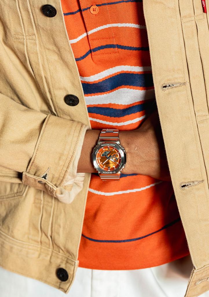 Casio G-Shock Watch [Official Japanese Product] Metal Bezel and Band Model GM -2110D-2AJF / -2110D-4AJF Men's Silver