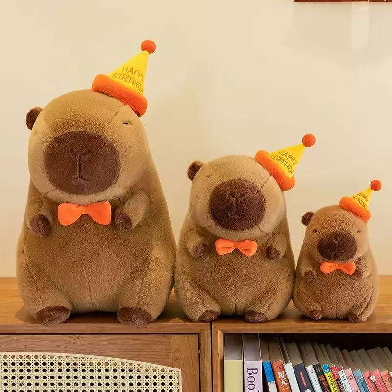 

Internet celebrity kapibara plush toy doll cute birthday hat capybara doll event gift rag doll 30cm (hat positive) [150g]