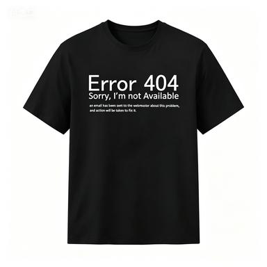 T-Shirt für Unisex 404 Fehler Coding Geek Programmierer Tee Tops Rundhals Kurzarm Mode T-Shirt Kleidung Lässig Basic T-Shirts