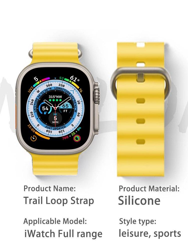 Ocean Band für Apple Watch Ultra Strap Serie 8 7 6 5 4 3 Silikonarmband für iWatch 49mm 44mm 40mm 45mm 41mm 42mm 38mm Bänder
