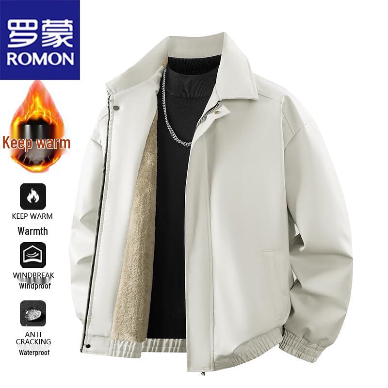 ROMON Men's Fleece-Lined Casual Jacket