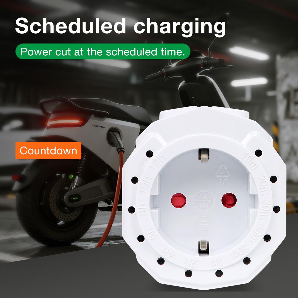10min-12h Countdown Timer Socket AC230V EU Plug Timer Switch Mechanical Countdown Switch Outlet Charging Protector for Indoor